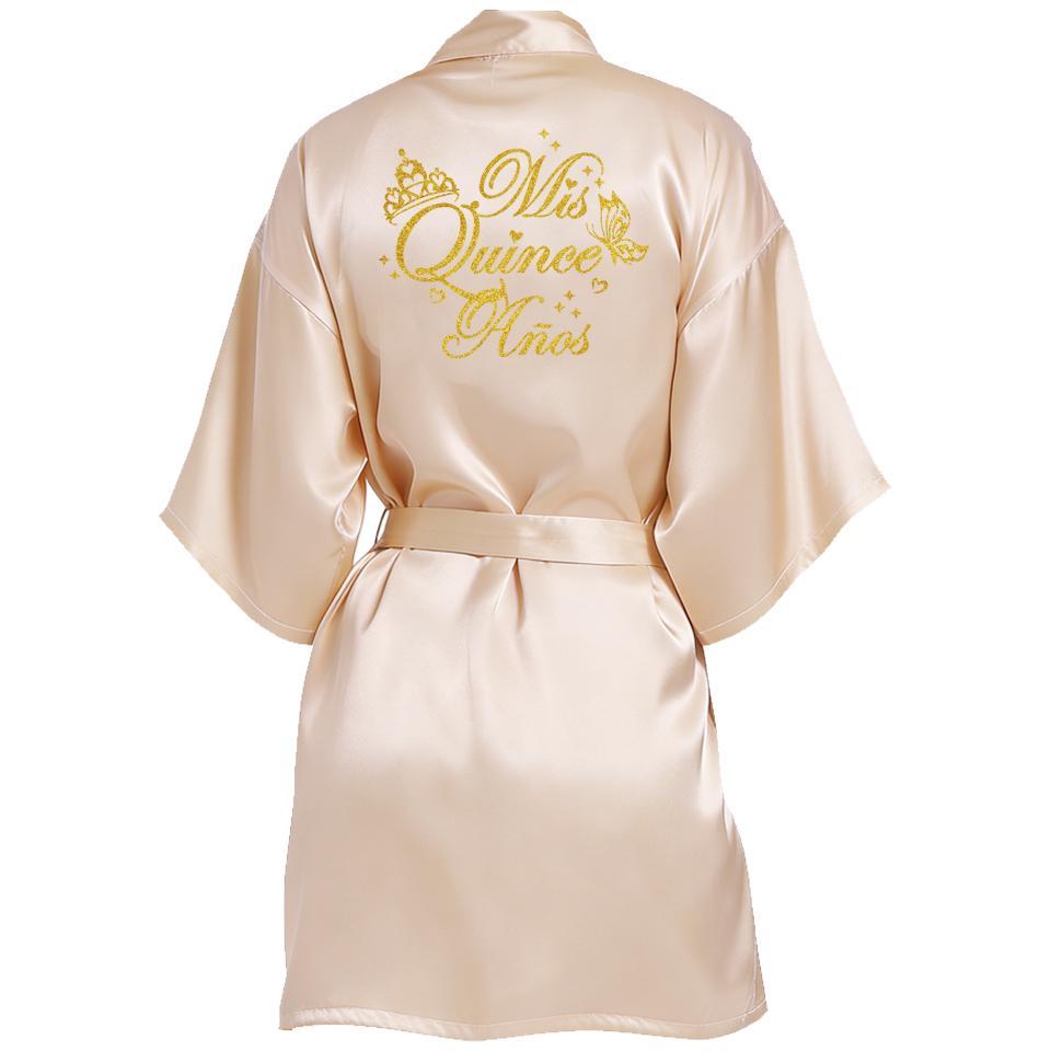 Mis Quince Años Quinceañera Robe Birthday Party Bathrobe Elegant Girls Celebration Gown for 15th Anniversary Ceremony