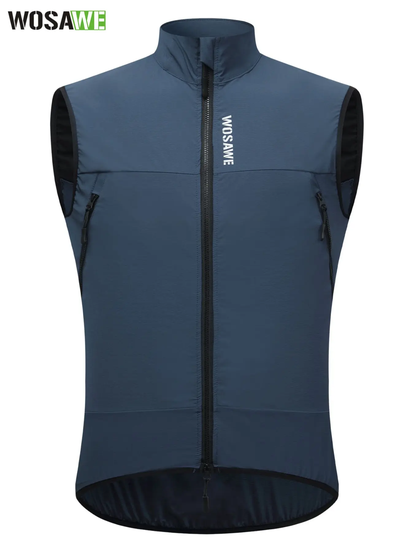 WOSAWE Cycling Vest with Large Chest Pockets Mens Windproof Reflective Bike Gilet Quick Drying