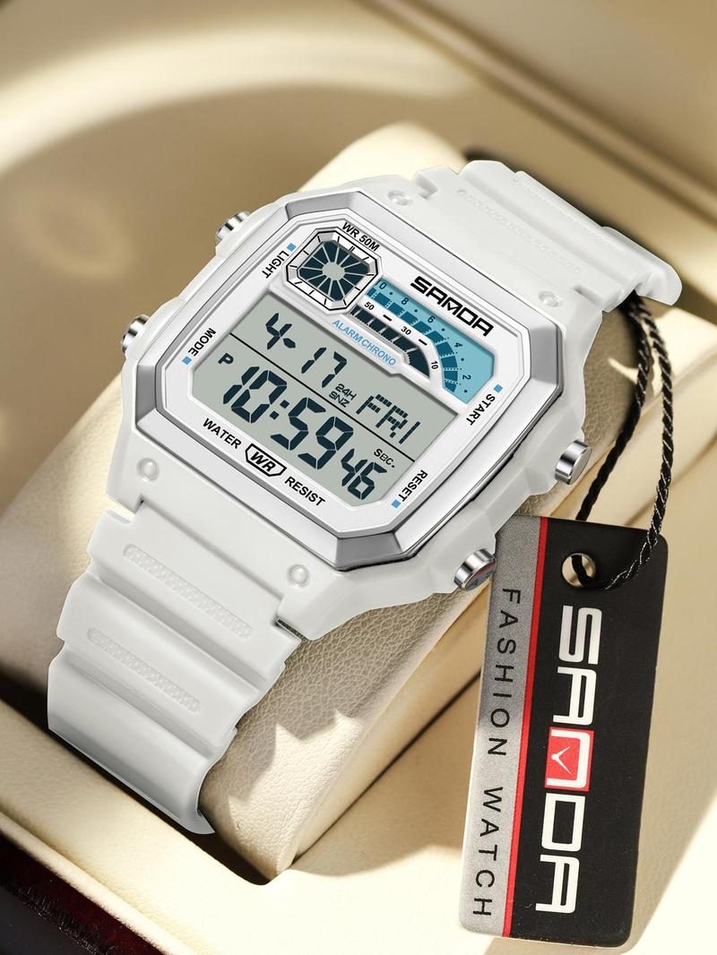 Men's Sporty Digital Watch, Fashion Digital Watch with Luminous Dial & Alarm Function, Waterproof Watch with Digital Display for Men, Fashionable Waterproof Watch Men's Sporty Digital Watch, Fashion Digital Watch with Luminous Dial & Alarm Function, Waterproof Watch with Digital Display for Men, Fashionable Waterproof Watch