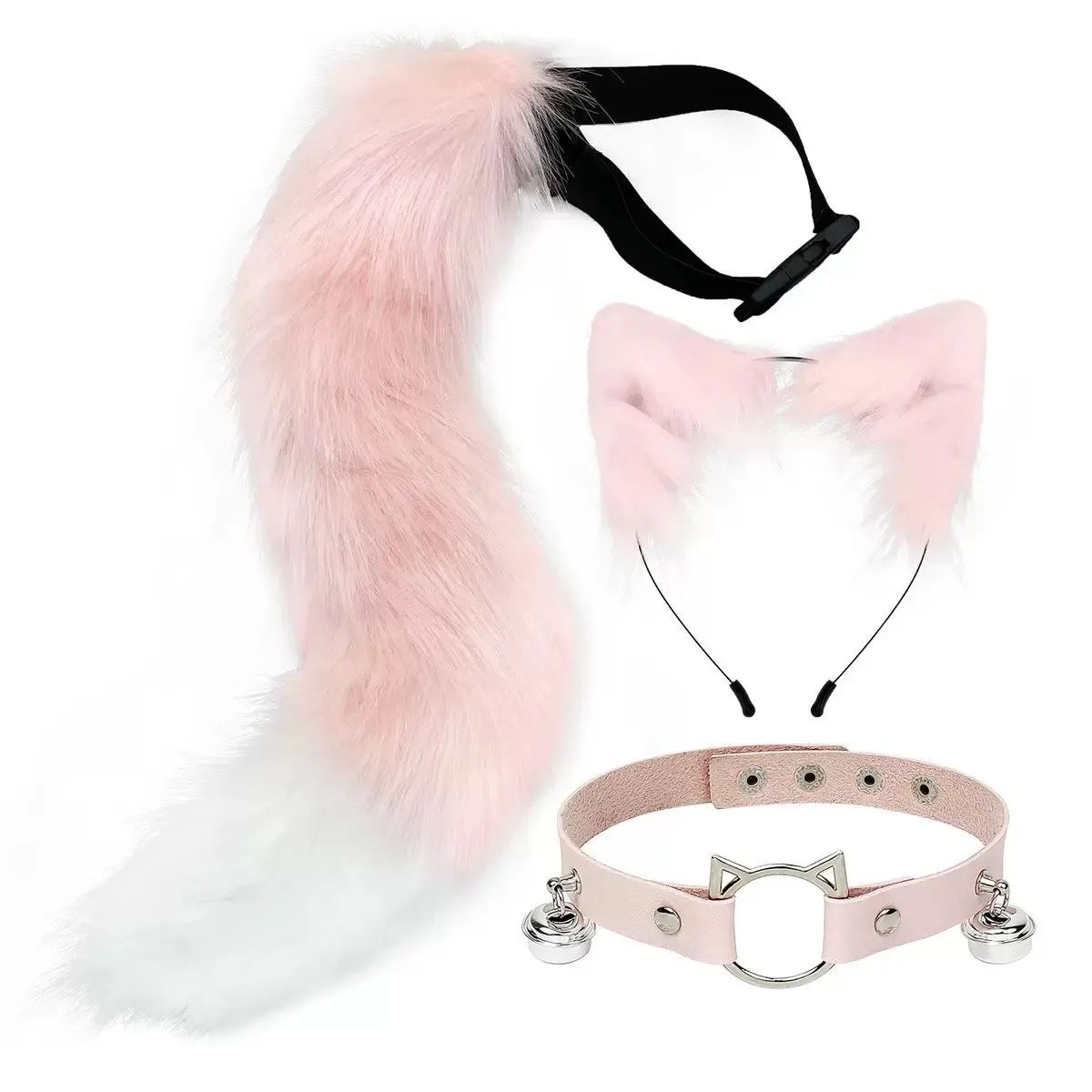 Festive Party Costume Set, Realistic Animal Ears Headband, Fox Ear Hairband, Tail Prop, Cosplay Comic Exhibition Accessory