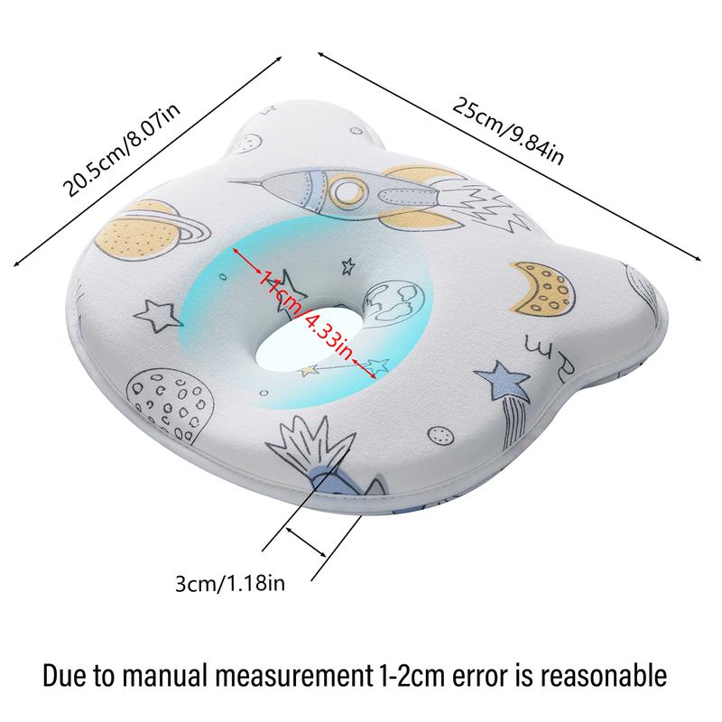 Baby Nap Pillow - Baby head shaper, Silicone Shaping Pillow for Correcting Head Shape & Preventing Sideways Sleeping - Comfortable Machine-Washable Head & Neck Support for Baby