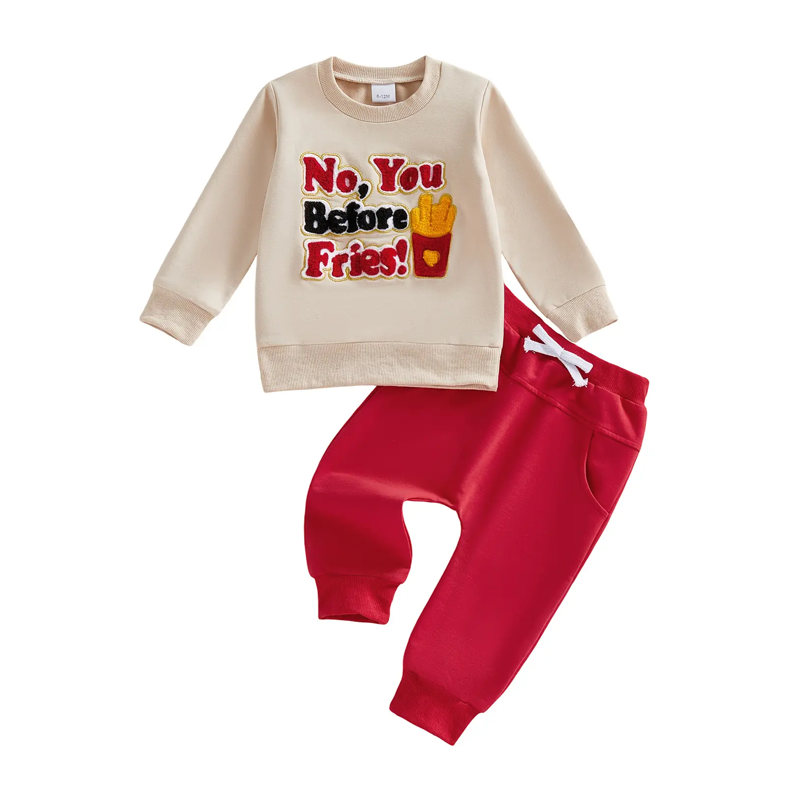 Toddler Valentines Day Outfit Boy You Before Fries Sweatshirt Long Sleeve Valentines Shirt Pants Baby Clothes Set