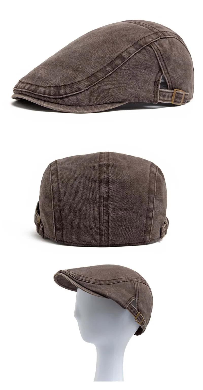 Hot sale Vintage Painter Beret Unisex Fashion Flat Visor Cap Casual Autumn Retro Cotton Solid Newsboy Hat Summer Adjustable