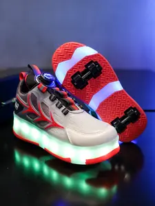 USB Charging Halloween Glow-In-The-Dark Shoes, Four-Wheel Breathable Roller Skates, Christmas Gift, Kids' Sports Shoes, Color-Changing Lights
