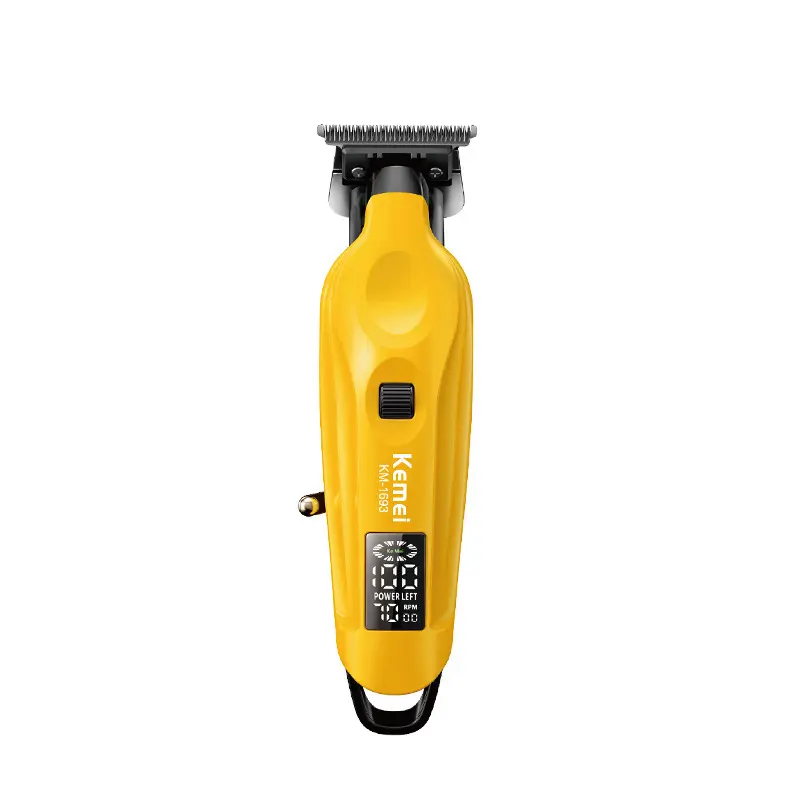 Kemei KM-1693 Professional Hair Clipper for Salon Use Digital Display Hair Trimmer with Oil Head Carving Function Suitable for Home Hair Styling