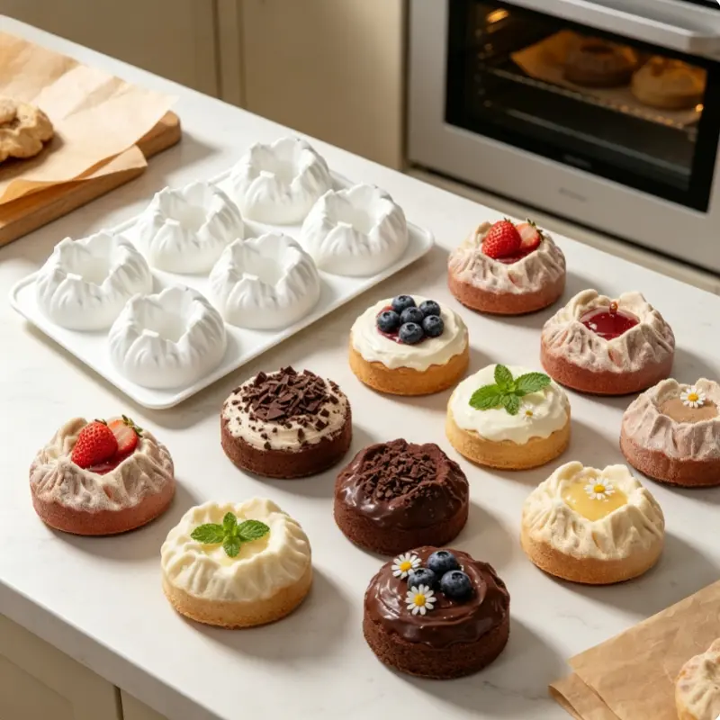 1pc snow mountain silicone cake mold with 6 cavities in a 3D peak romantic shape, non-stick and easy to unmold, perfect for themed chocolates and cake making, a naturally limited creative baking mold.