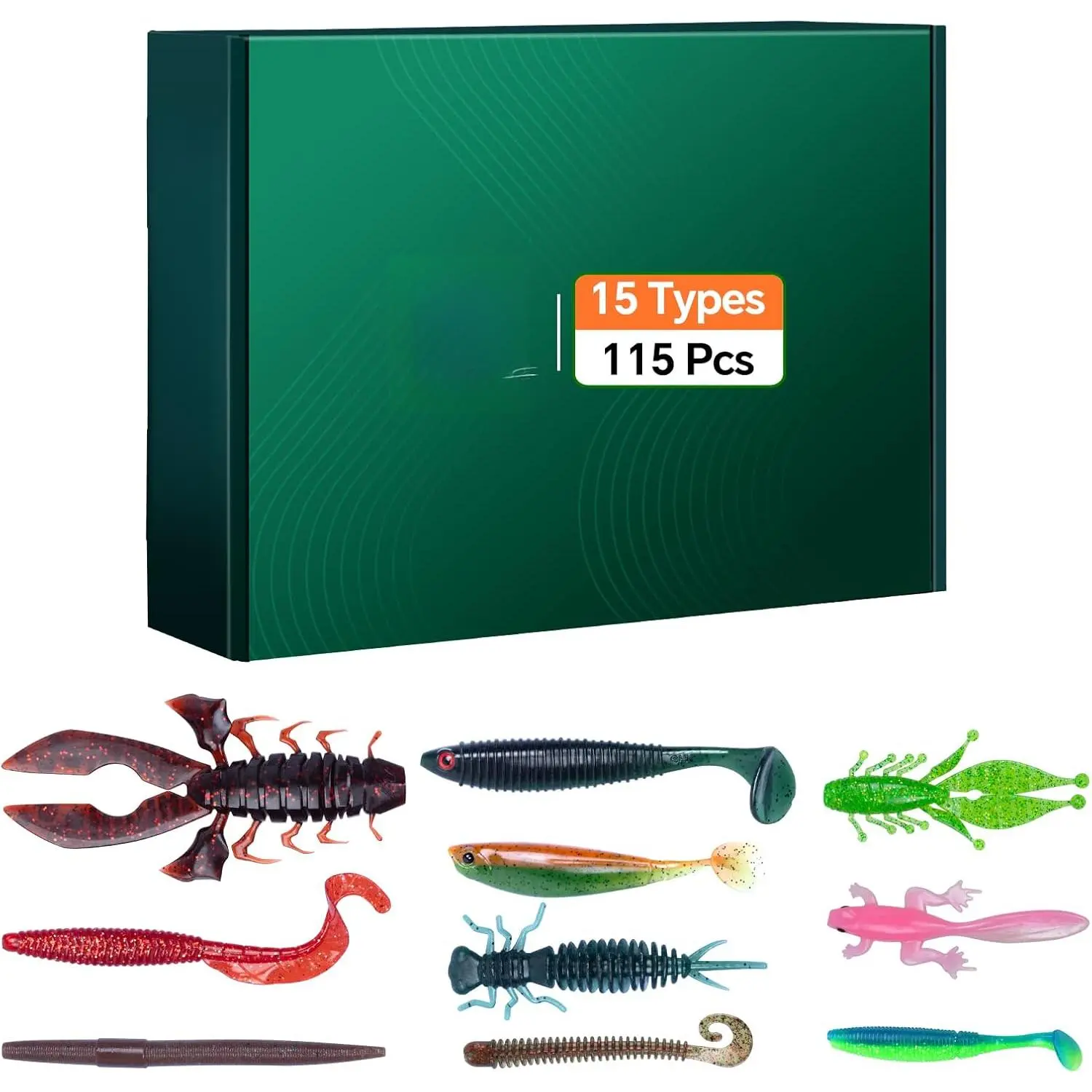 115PCS 10 Types Fishing Lures Kit Clearance  Freshwater Saltwater, All Water Layer Fishing Gear Set with Bouns Accessories  Beginner Anglers Women Men Dad Boys, Rig Hooks, Snap Swivels New model