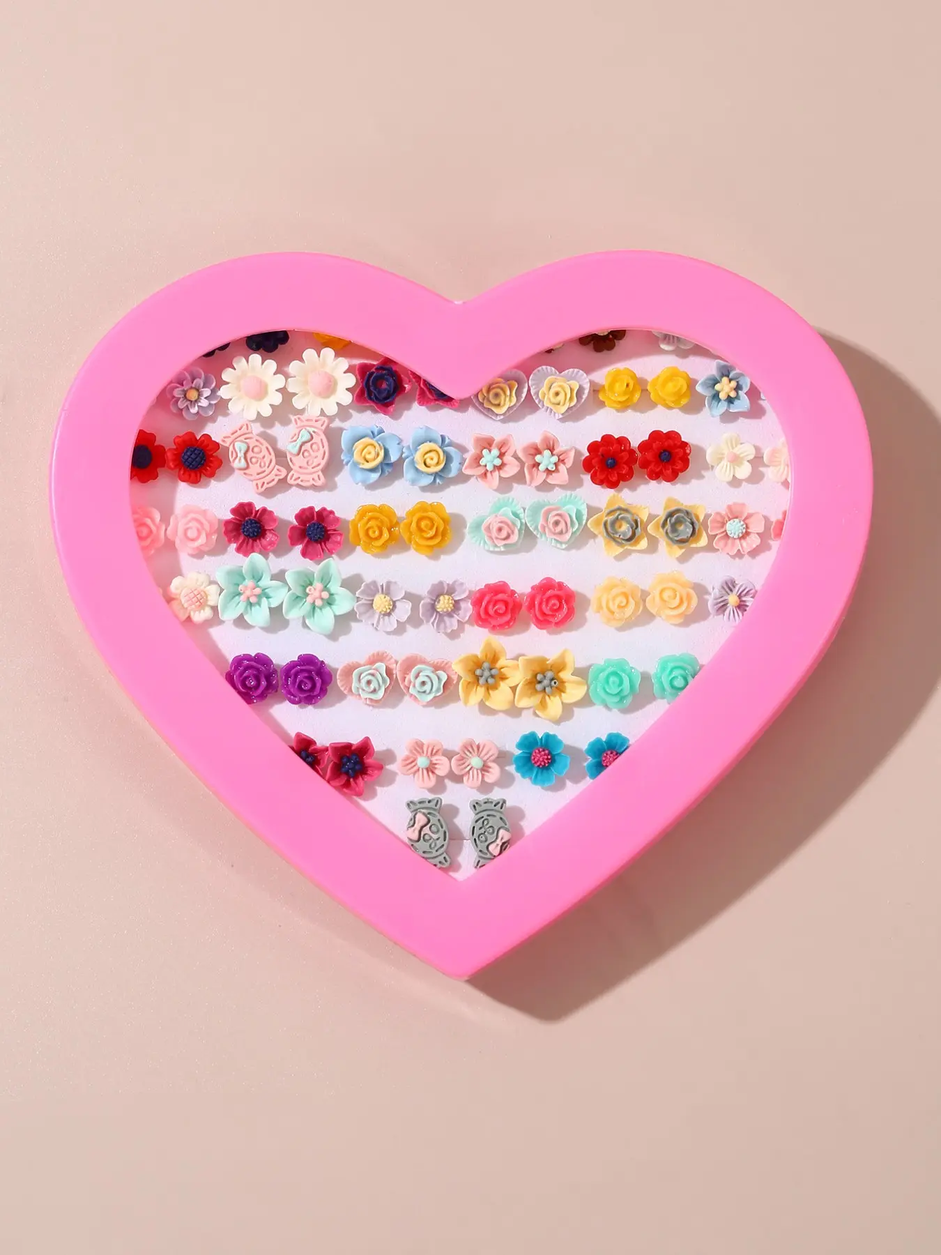 30 Pairs Style Colorful Floral Earrings Set for Women, Cute Small Ear Studs, Versatile Jewelry, Random Colors and Shapes