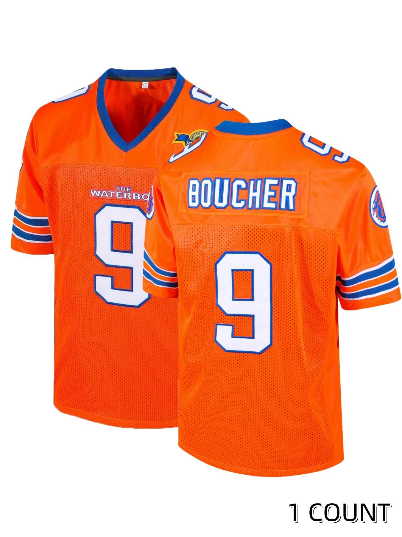 Men's Vintage American Football Jersey, Casual Loose Letter Embroidery Short Sleeve Football Top, Breathable Sports Jersey Shirts for Outdoor Training, Lightweight Jersey, Breathable Athletic Top