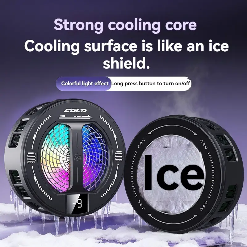 New Semiconductor Magnetic Phone Cooler, Digital Display, RGB Lights, Compatible with Multiple Devices, Innovative Cooling Solution