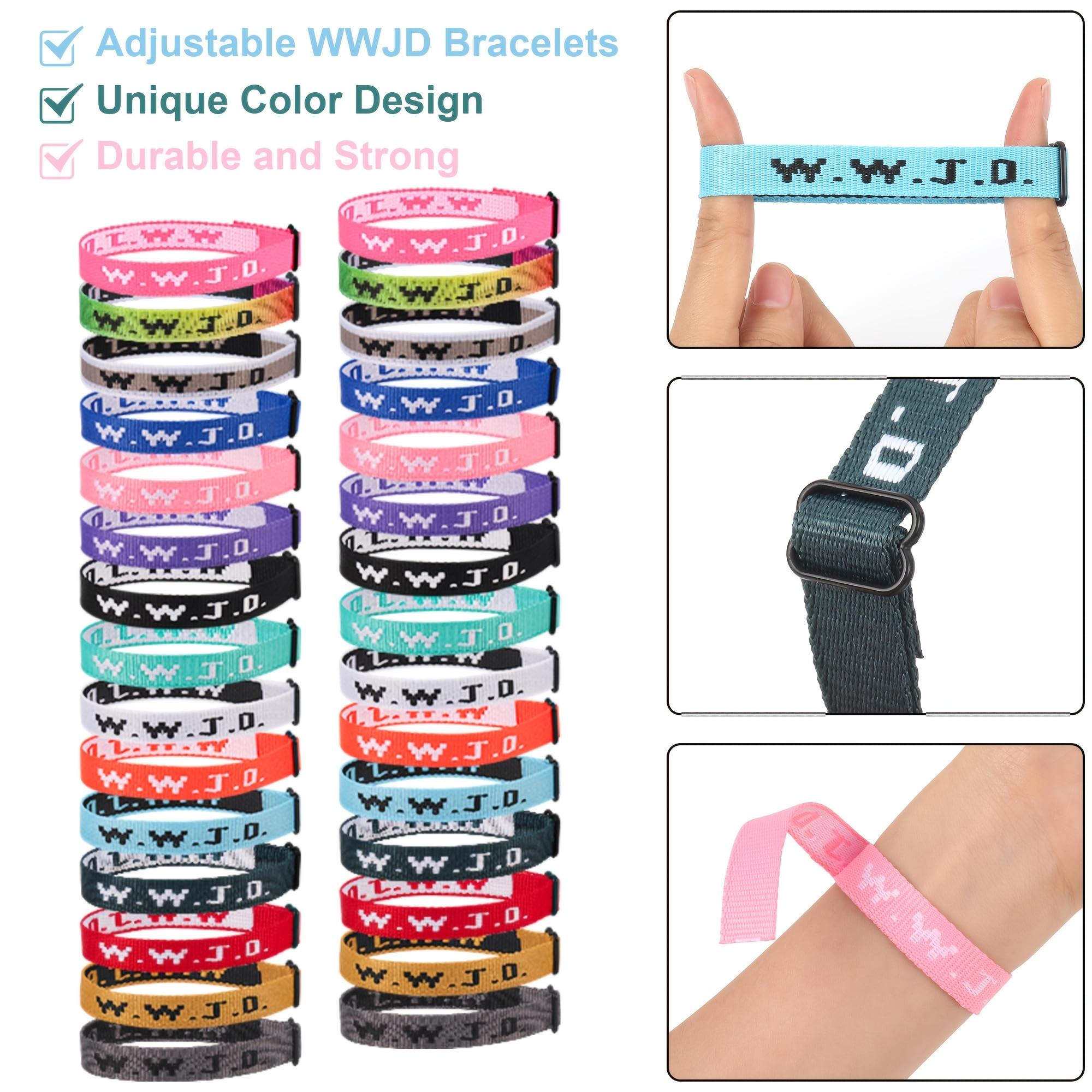 30pcs WWJD Adjustable Bracelets |   Christian Wristbands Gifts, Vintage & Classic Style, Synthetic Fiber Rope, Ideal for Gift-giving and Party Occasions, All Seasons Fit