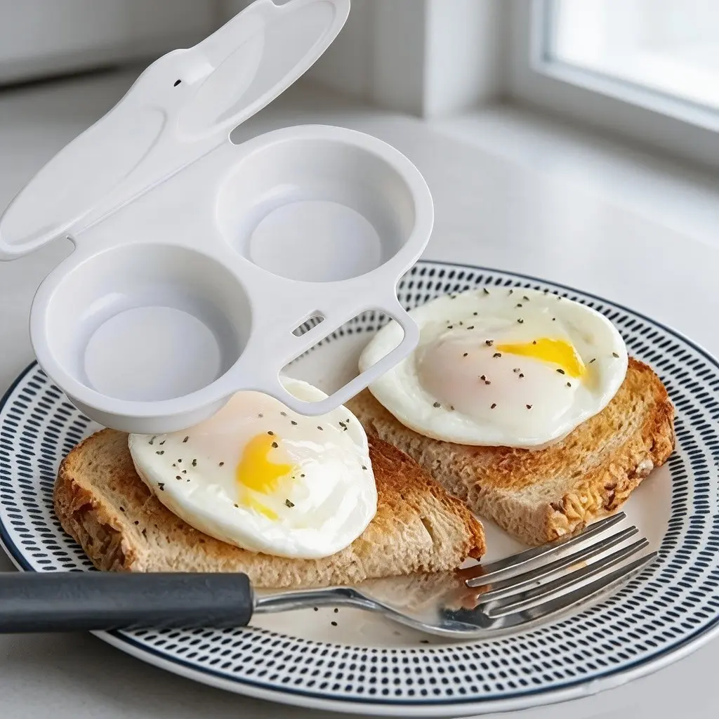 2-Piece Easy-Clean Microwave Egg Cooker, Quick Cooking Omelette Maker, Perfect Kitchen Tool for Home and Restaurant Use