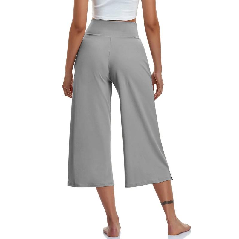 Women Elastic High Waist 3/4 Pant Casual Active Fit Wide Capris Leg Pants Trousers With Pockets Pants for Women Womens Pants Girl Fashion Blue Red Women Elastic High Waist 3/4 Pant Casual Active Fit Wide Capris Leg Pants Trousers With Pockets Pants for Women Womens Pants Girl Fashion Blue Red