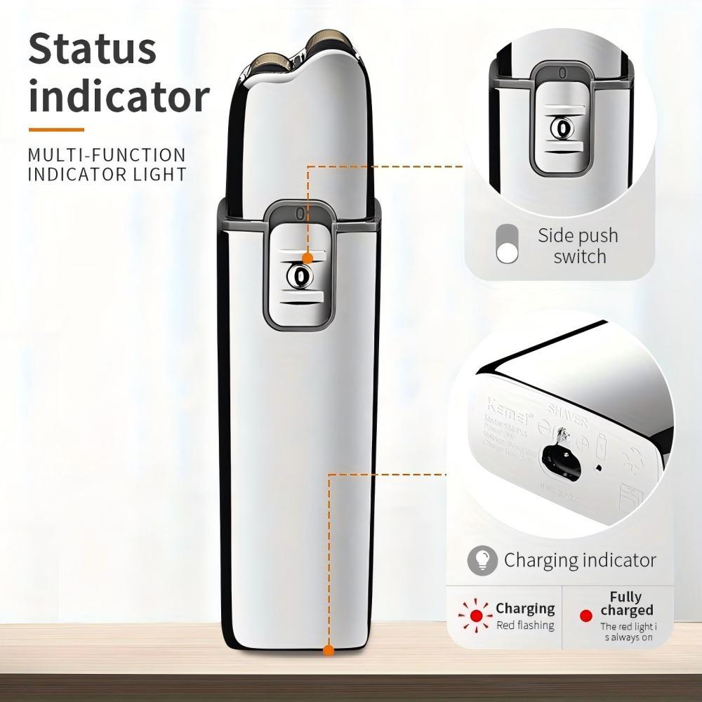 2 in 1 Electric Foil & Bald Shavers, 1 Box Rechargeable Men's Beard Shaver, Portable Reciprocating Razor Blade & Pop-Up Beard Trimmer for Home & Travel, Cordless Portable Shaver