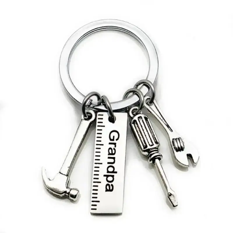 Mr. Fix-It Themed Keychain Bag Charm with Spanish Message - Rust Resistant Pendant with Tool Charms, Gift for Men, Fathers Day