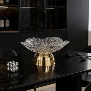 Luxury High-End Fruit Tray, Home Living Room Snack Storage Dish, Coffee Table Dry Fruits Candy Petal Fruit Bowl, Gift for Holidays