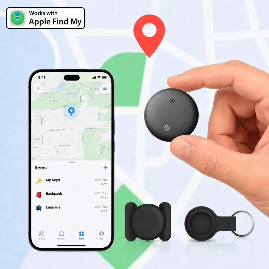 Magnetic Smart Tracker Tag for Vehicles, Keys, Luggage & Wallets | iOS Item Locator, No Monthly Fee
