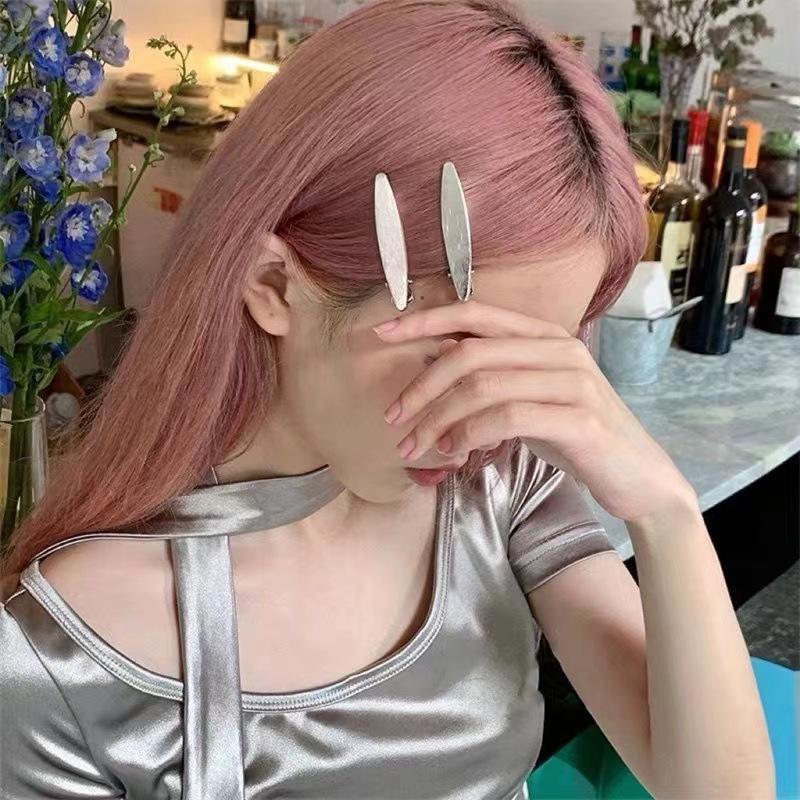 24Pcs Y2K Silver Metal Hairpins Star Seamless Duckbill Clip Women Girls Fashion Alloy Hair Accessories 4.5-7cm