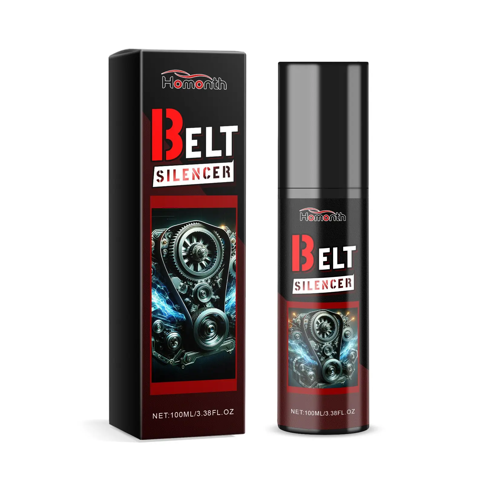 Car Engine Belt Silencer (100ML), Eliminate Belt Noise, Keep Engine Smooth, Non-Sponge Rubber, Unvulcanized, Not for Machine & Instrument Use