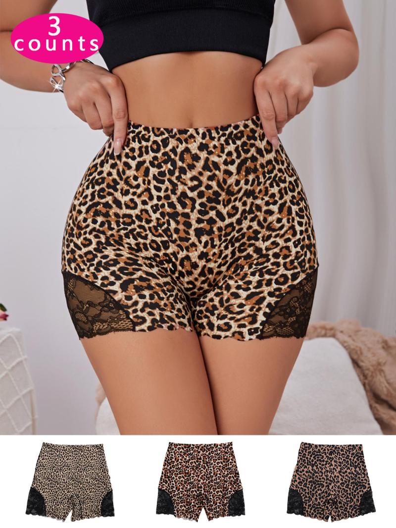 Women's Contrast Lace Boyshorts, Soft Comfy Breathable Panty for Daily Wear, Underwear for All Seasons, Soft Breathable Knicker