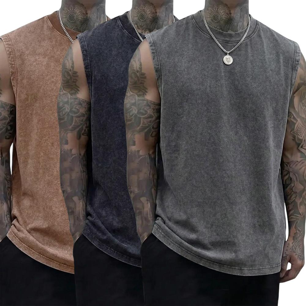 Pack of 3 vintage men’s undershirts/sleeveless shirts, new summer collection, 230 g heavy pure cotton, soft and gentle on skin fabric, unisex, machine washable, 100% cotton, relaxed retro fit, Pack of 3 vintage men’s undershirts/sleeveless shirts, new summer collection, 230 g heavy pure cotton, soft and gentle on skin fabric, unisex, machine washable, 100% cotton, relaxed retro fit,