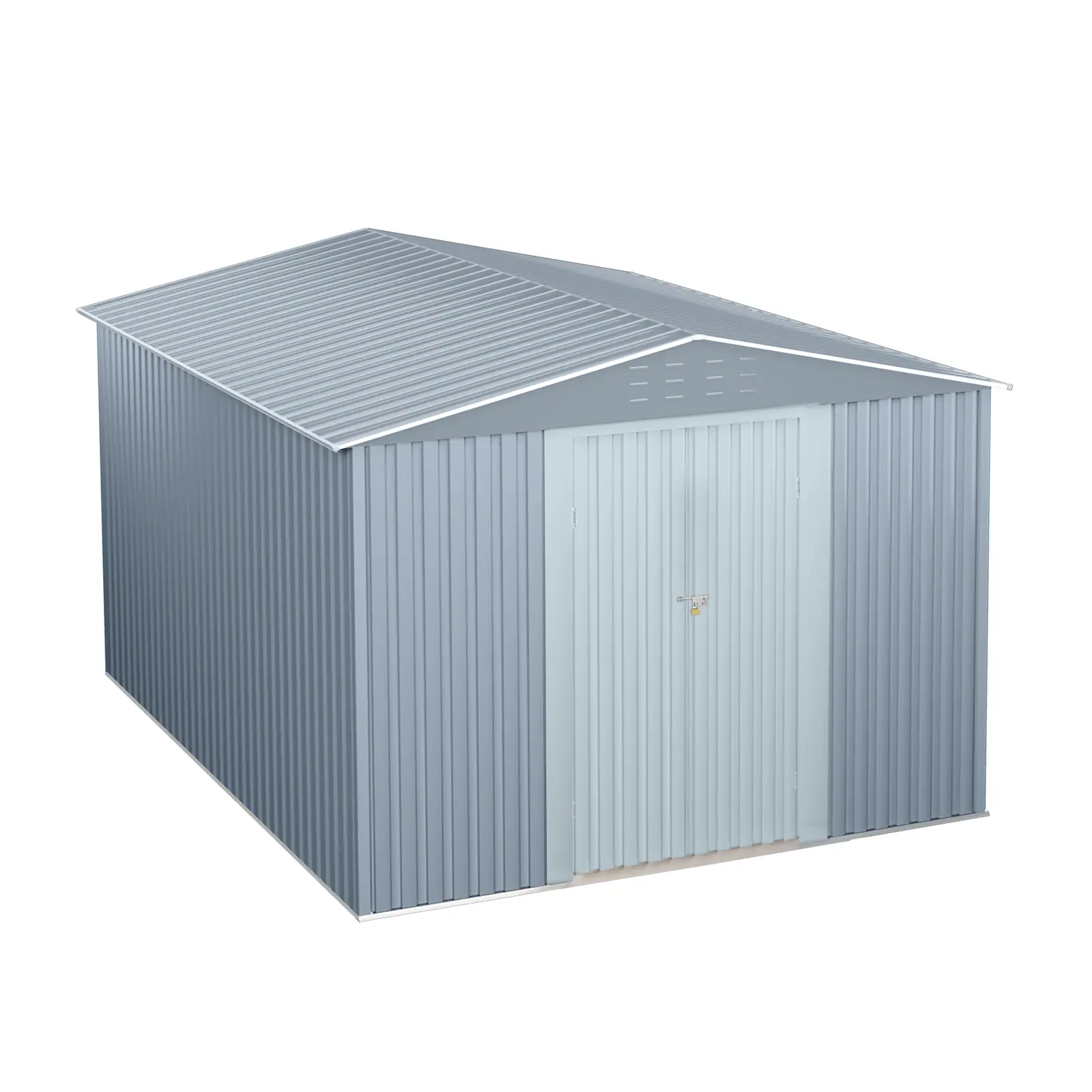 8x12 ft Metal Storage Shed, Outdoor Garden Tool Sheds with Sturdy Frame Structure, Large Metal Storage Shed with Lockable Door for Garden, Lawn, Backyard,
