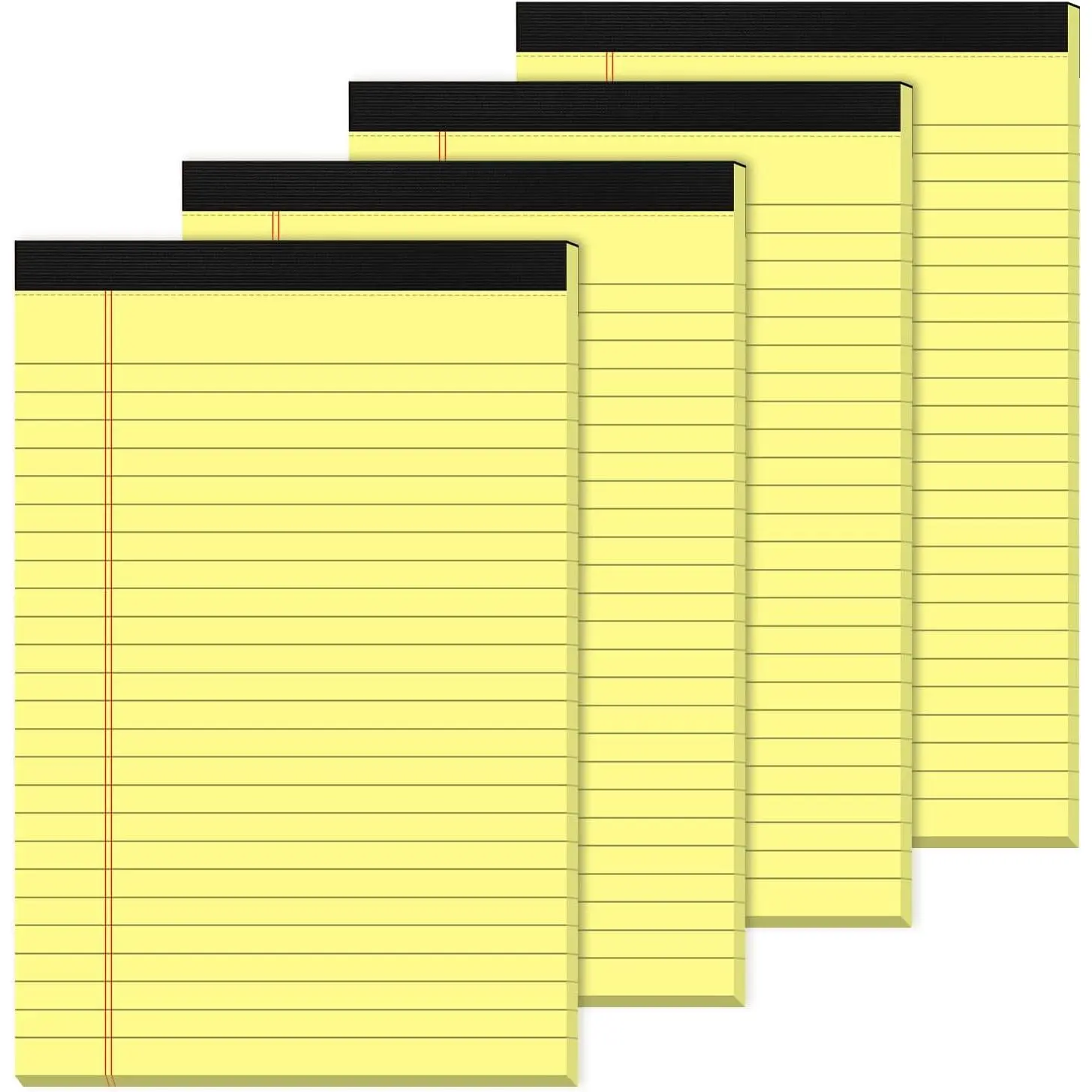 Yellow Legal Pads 5×8 Small Notepads 4 Pack Yellow Note Pads 5×8 College Ruled Perforated Writing Pads 80 GSM Lined Pads of Paper Writing Tablets 5×8 Memo Pads for Office, , School, 30 Sheet/ Pad