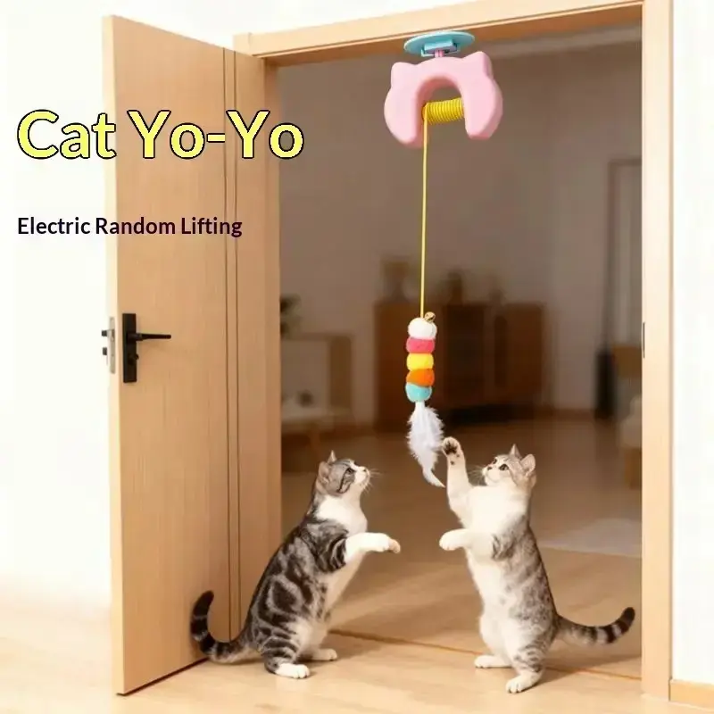 Door Mounted Automatic Cat Toy, Motion Activated Interactive Playing Ball, Smart Self Playing Pet Entertainment Toy, Boredom Relief Funny Kitten Exercise Toy, Durable Quiet Indoor Play Accessory for Daily Cat Activity & Mental Stimulation