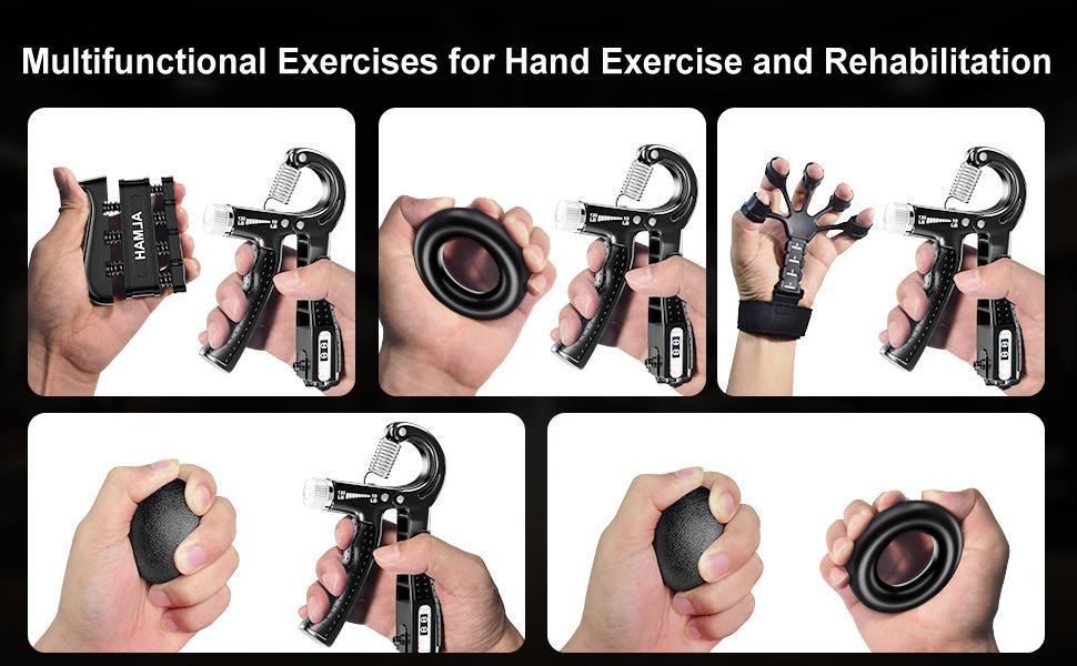 Grip Strengthener 5 Pack Kit - Adjustable Resistance Hand Grips, Forearm Strengthener, Hand Grips, Strengthener Kit
