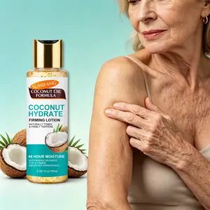 SUMIFANG Coconut Moisturizing & Firming Body Lotion (100ml) – Coconut Oil + Marine Algae + Argan Oil – 48-Hour Deep Hydration; Naturally Lifts & Firms Skin – For Full-Body Use – Ideal for Women with Dry, Sagging, or Dull Skin – Suitable for All Skin Types