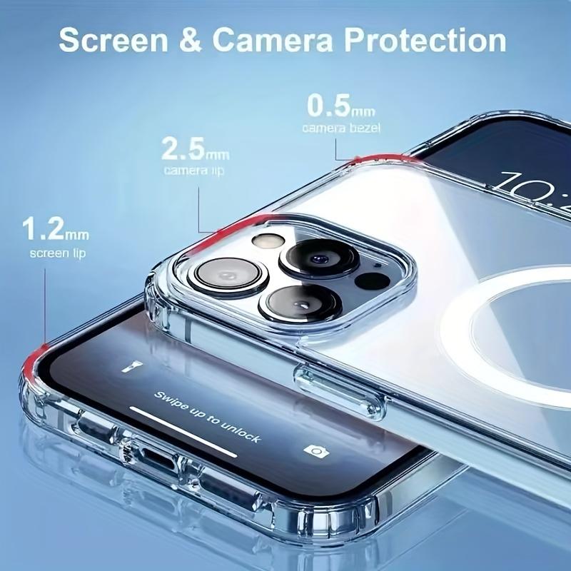 Luxury Clear Case for iPhone 17 16 15 14 13 12 11 Transparent Acrylic Magnetic Wireless Charging Cover