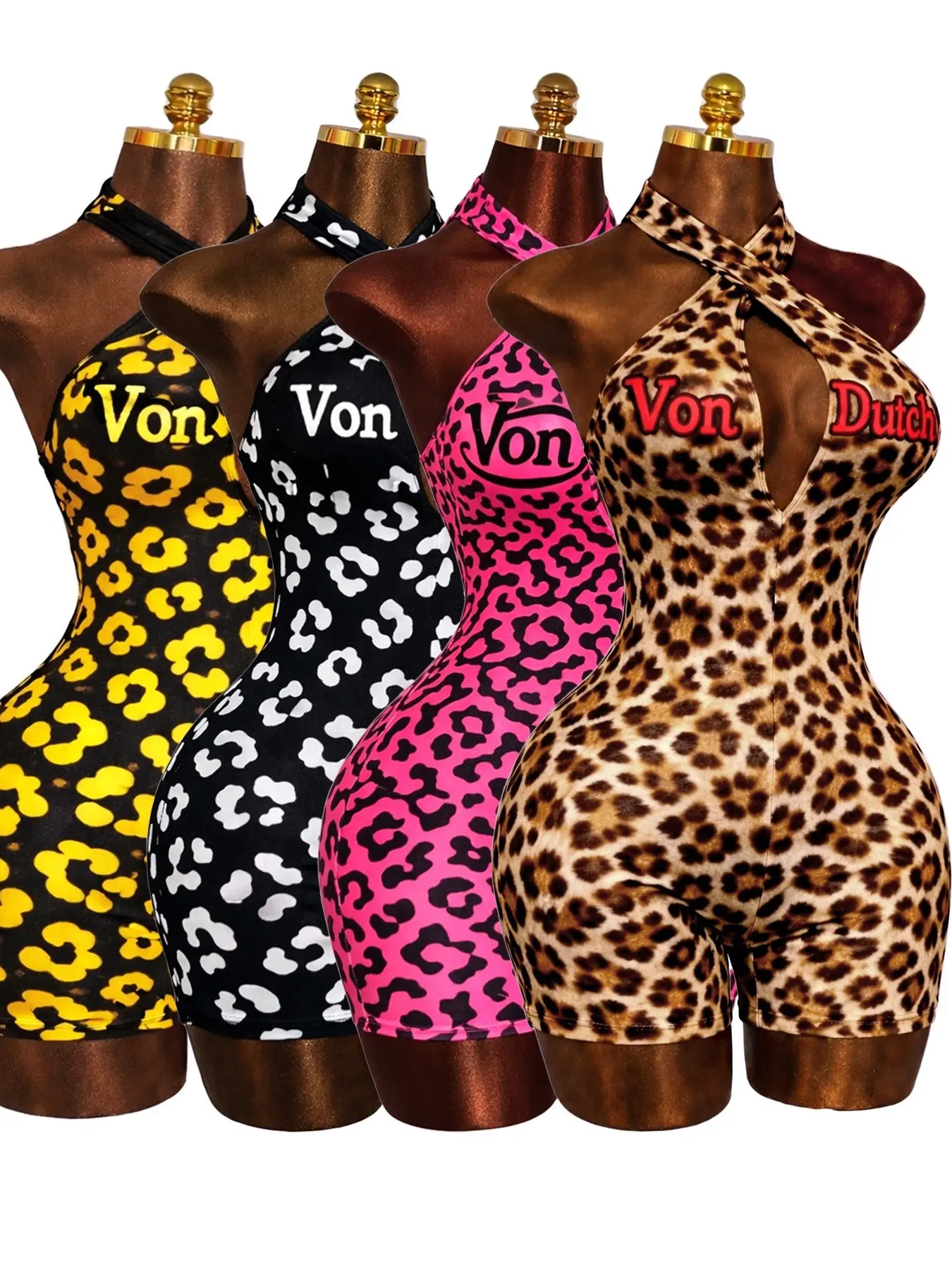 Cross Back Deep V Neck Printed Romper, Overalls Romper, Fashion Women's Short Pants, All over Print, Fitted Style, Suitable for All Seasons