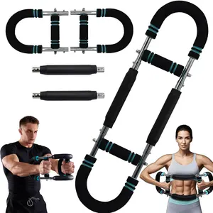 Portable Detachable Fitness Machine for Home & Gym, 2026 New Pro 60-100lb Adjustable Power Twister Bar, Detachable 2-Spring Black Edition, Upper Body Muscle Builder