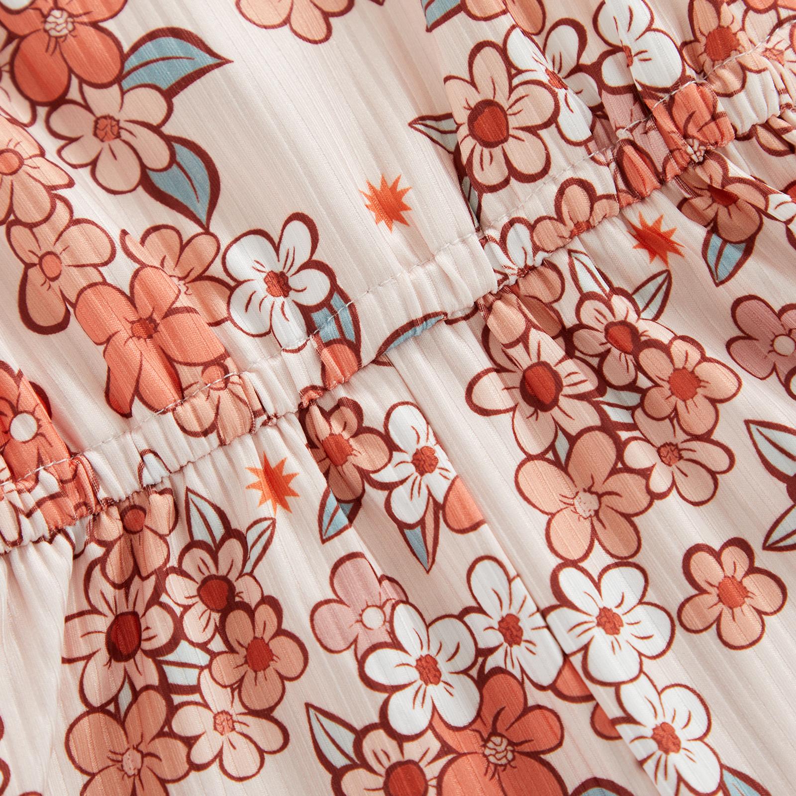 Toddler Baby Girl Summer Jumpsuit Cartoon Flower Print Sleeveless Sling Tie-Up Shorts Romper Little Girls Summer Clothes