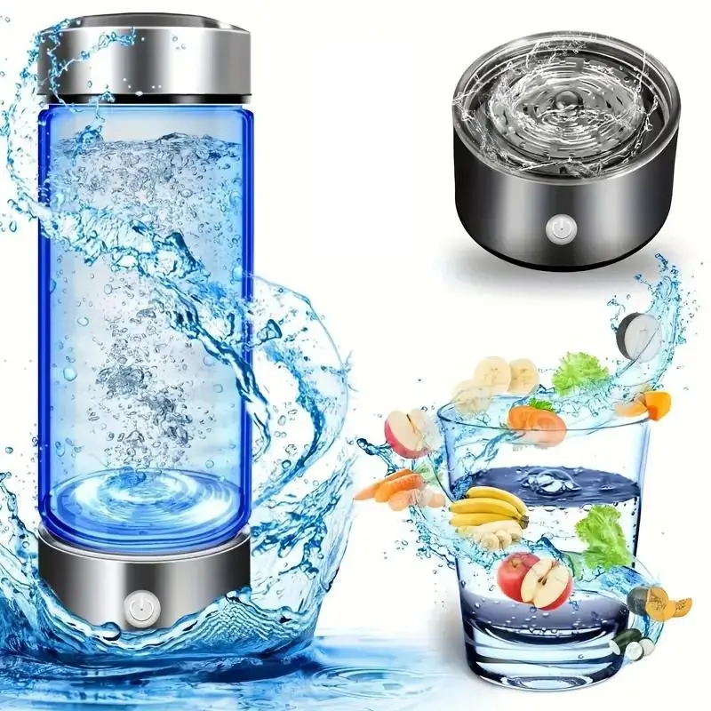 Portable Hydrogen Water Bottle, Rechargeable 3 Minutes Electrolysis Hydrogen Generator, Water Bottle for Home, Office, Travel and Fitness