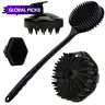 【Black Friday】3/4-Piece Silicone Shower Brush Set, Including Scalp Massager, Long-Handled Body Scrub Brush, Facial Scrub & Exfoliating Pad, Soft Silicone Bristles, Exfoliating Bath Tool for Men & Women #GLOBAL PICKS