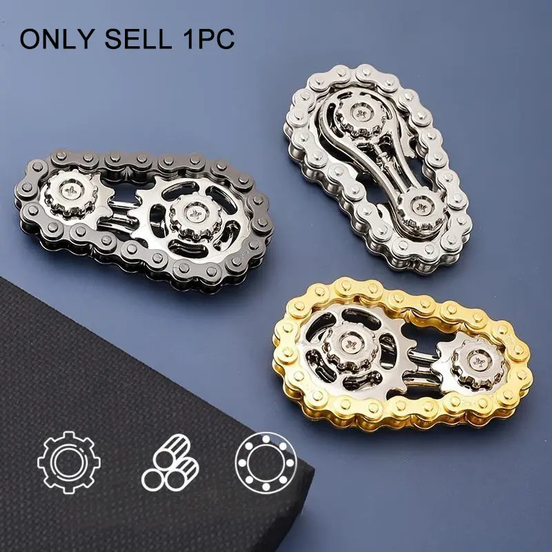 Chain gear fidget spinner, mechanical spinner, fidget chain spinner, desk fidget, stress-relieving toy, very suitable for office workers and students
