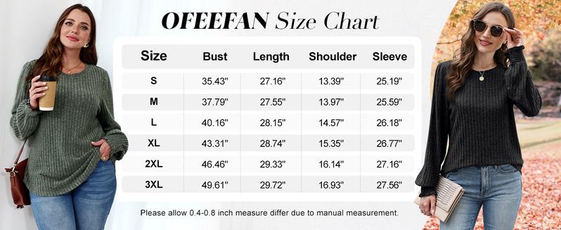 WIHOLL Womens Tops Dressy Casual Long Sleeve Shirts for Women Business Casual Outfits Lightweight Fall Sweaters Warm