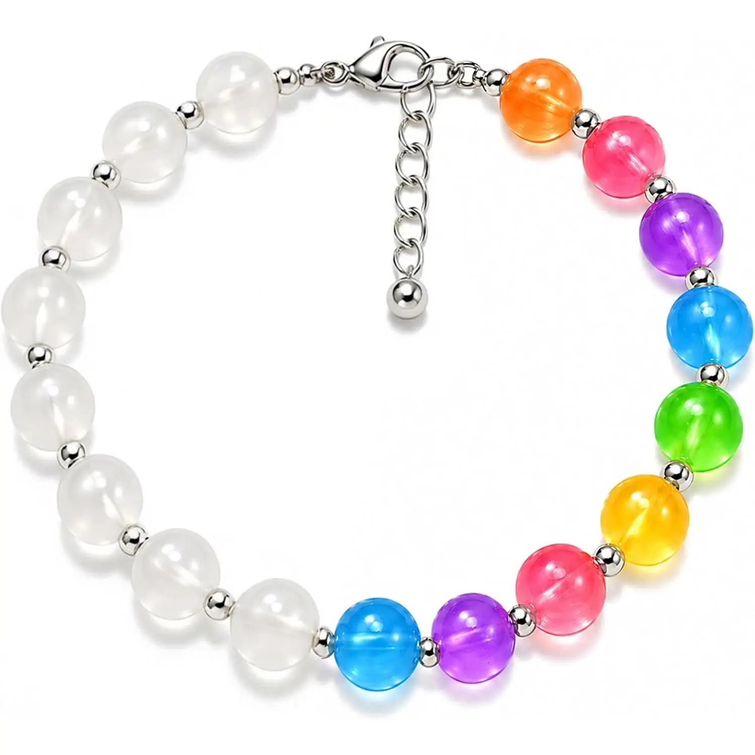 Dopamine Color Changing Bracelet UV Reactive Beaded Bracelet Mood Stretch Bracelet Festival  Summer Beach   Accessory for Women