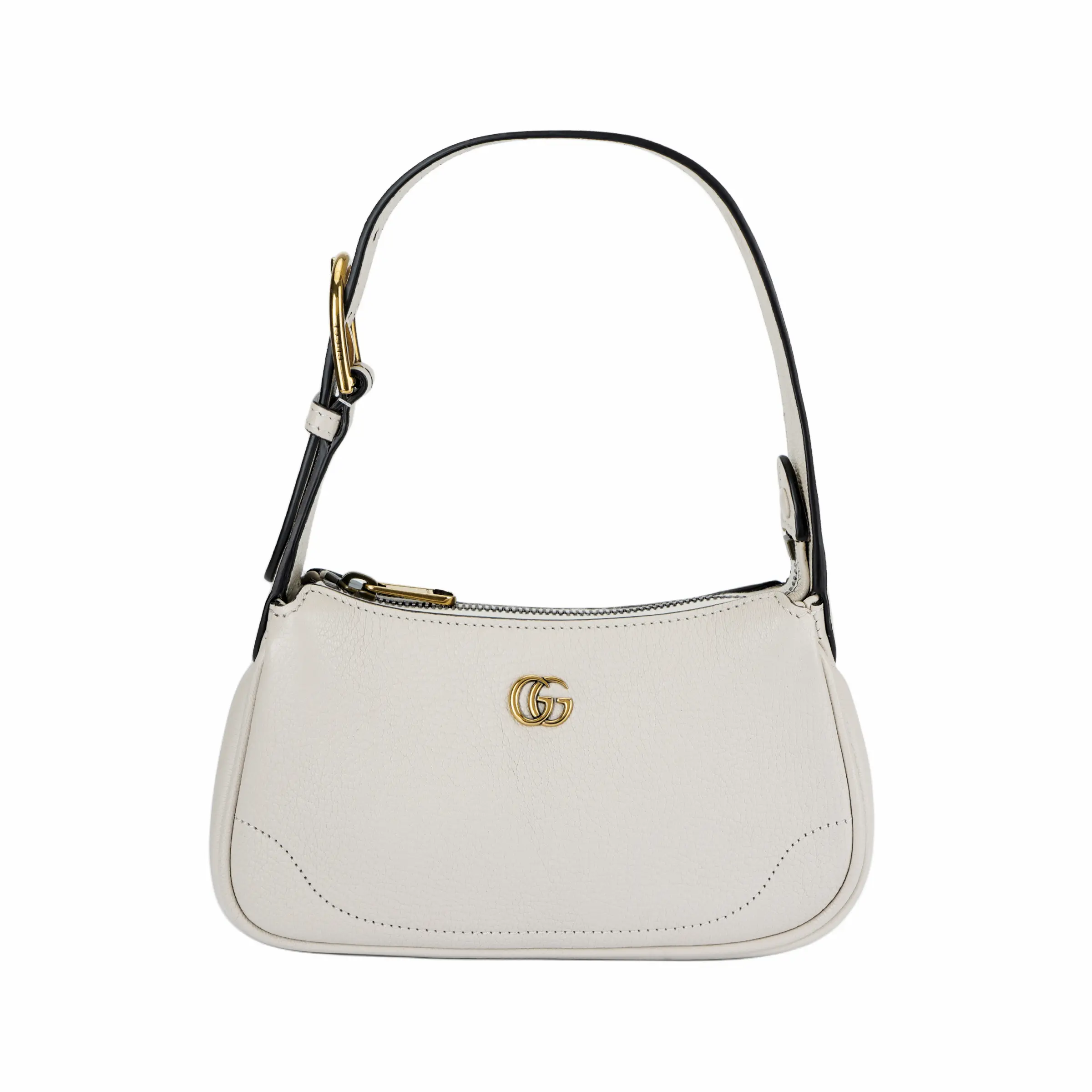 Gucci Aphrodite Mini Leather Crossbody Bag for Women with Gold-Tone Double G Logo and Zip Closure, White
