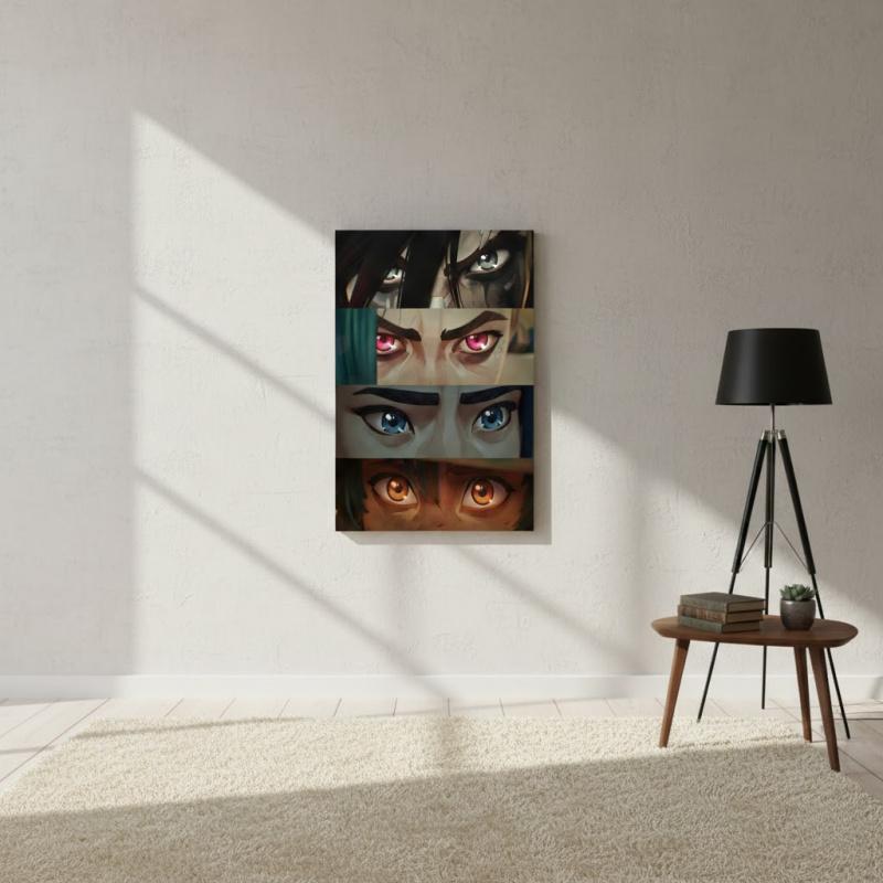 1pc Frameless Arcane Anime Canvas Wall Art - Unframed, Durable Poster with Intricate Character Design, Perfect for Home & Office Decor, Inspirational Four Seasons Wall Art for Living Room, Bedroom, Kitchen, Bathroom, Anime Room Deco