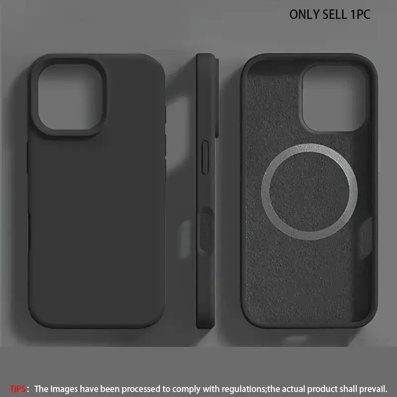 Liquid Silicone Magnetic Phone Case Cover, Thickened Silicone Casing, suitable for Apple iPhone 17 Pro Max, 16, 15, 14, 13, 12, 16, 15, 14 Plus, supports magnetic wireless charging, solid color phone case, unisex design