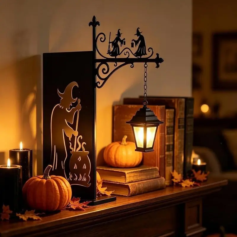 Ghost Book Shelf Lantern Library Lantern-Decorative Bookshelf Lighting Book Shelf Lights for Home Library Reading Bookcase Novelty Night Halloween Light Vintage Table Desk Luminaires Studious Room Ornament