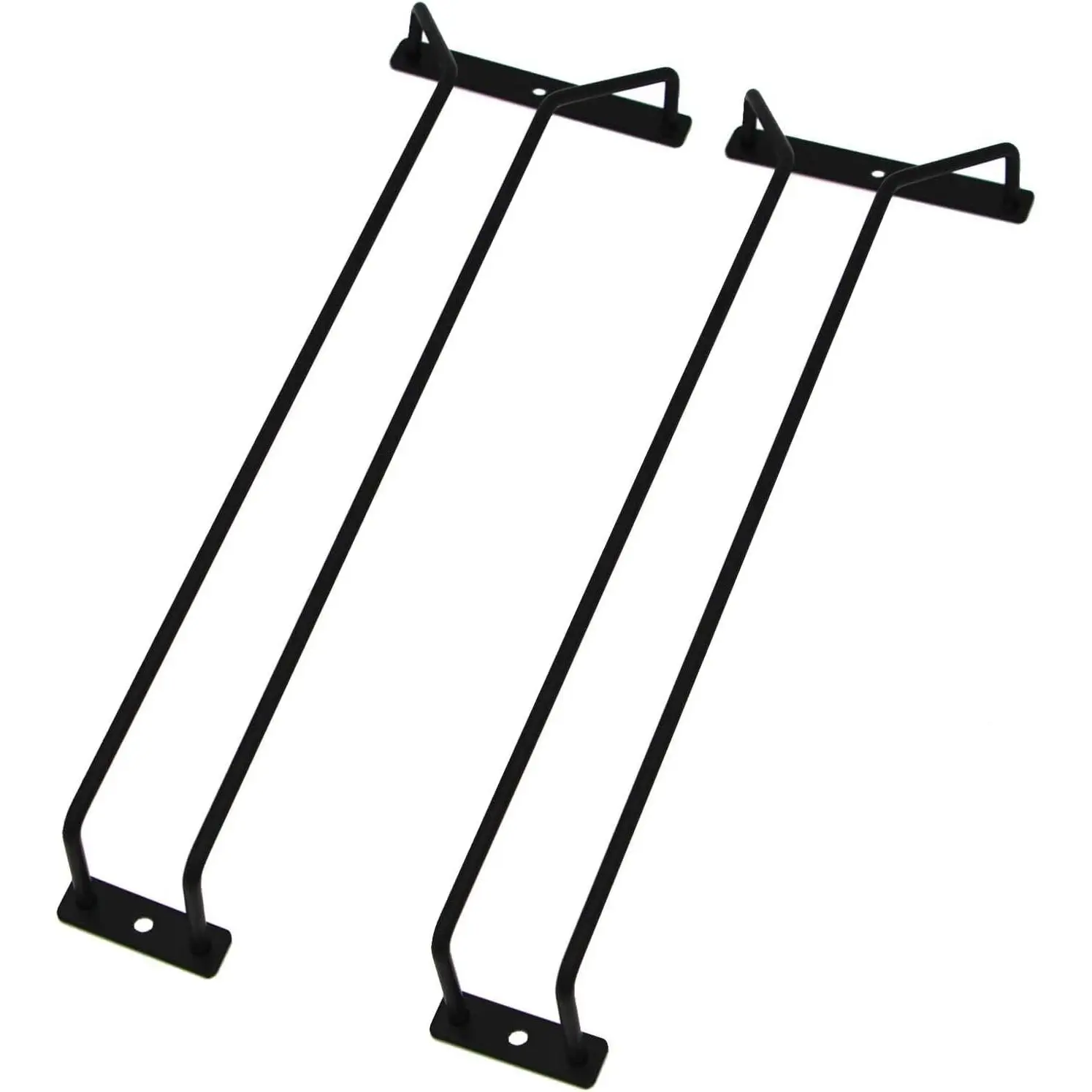 14-Inch Black Wine Glass Rack, Under Cabinet Wine Glass Holder, Stemware Rack, Hanging Stemware Holder, Set of 2