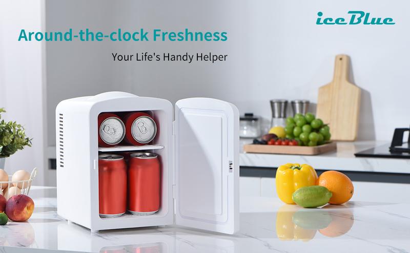 Mini Fridge 4L/6 Can Portable Cooler & Warmer for Skincare, Car, Home