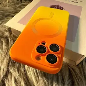 Two-color gradient Case For IPhone 16 15 11 12 14 13 Pro Max Wireless Charging Lens protection Cases For Iphone 16 Pro Max Cover