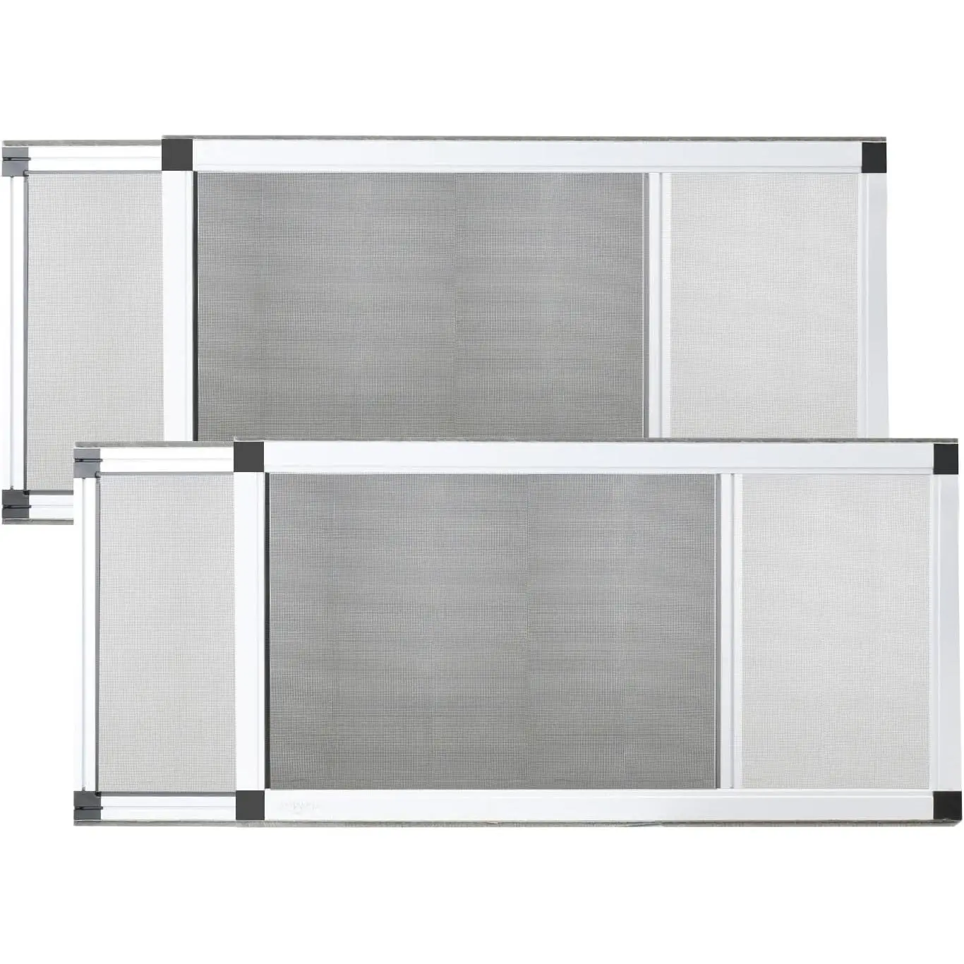 Expandable Window Screen 2 Pack - Cat Proof Stainless Steel Mesh, Fits 19-36 in W x 10 in H, Adjustable Aluminum Replacement Screens for Sliding Windows, White