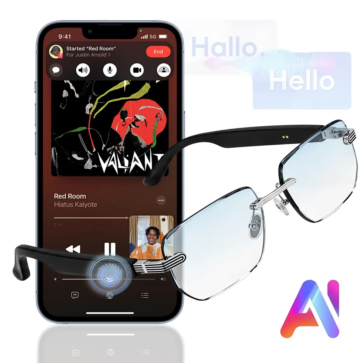 Smart Glasses AI Translation Headphones TWS wireless Smart Device HiFi Sound Quality multi-function Glasses Bluetooth5.4 Technology Glasses Unsiex Dual Touch Rechargecble life can Make Phone Calls sunglasses play music headphones-Black