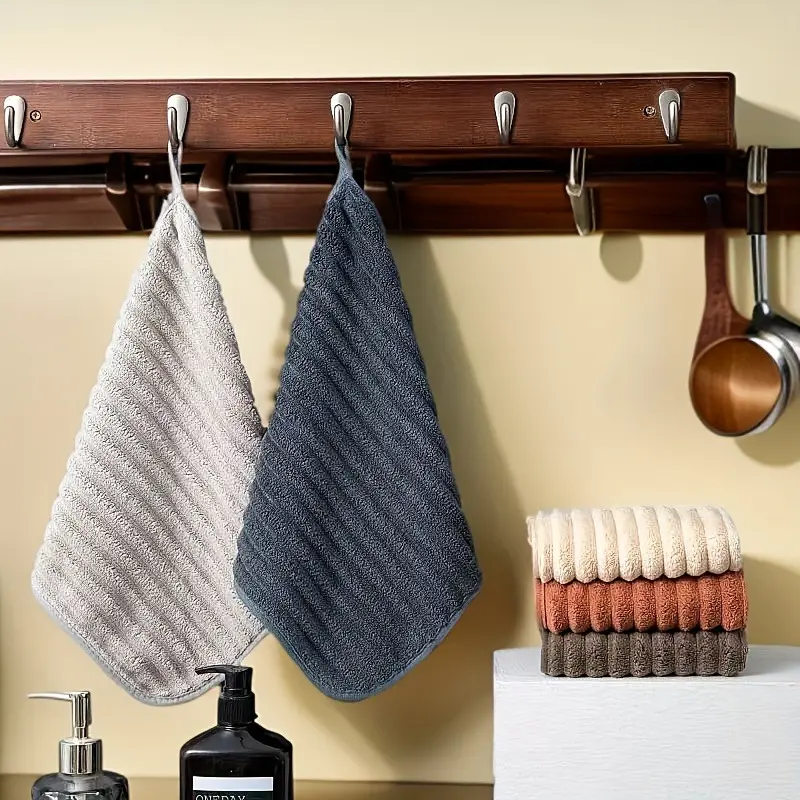 Super Absorbent Quick Dry Hand Towel 11.8 x 11.8 Inch, Soft Microfiber Hand Towel with Hanging Loop, Lint Free Fast Drying Kitchen Bathroom Towel for Home, Travel, Camping, Gym, RV and Outdoor Use