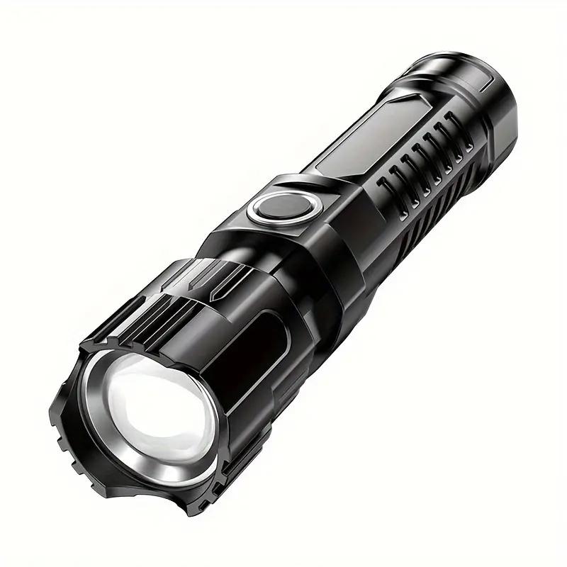 USB Rechargeable LED Flashlight, 2 Counts Portable Zoomable Tactical Flashlight, High Lumen Flashlight, Strong Light Flashlight for Camping & Hiking, Camping, Camping Equipment, Travel Accessories, High Powered Flashlight, High Performance Flashlight